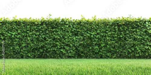 Lush Green Hedge and Grass: A Perfect Garden Wall