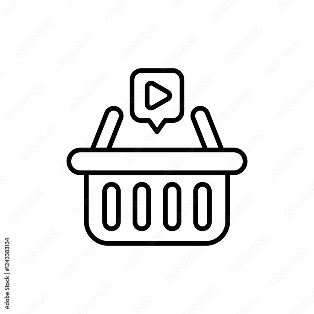 Live shopping outline icons, minimalist vector illustration ,simple transparent graphic element .Isolated on white background Live shopping outline icons, minimalist vector illustration ,simple transparent graphic element .Isolated on white background