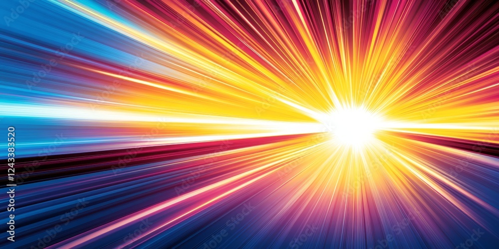 Bright Light Streaks, Vibrant Neon Colors, Virtual Tunnel, Reflective Surface, Clean Lines, Gradient Bright Light Streaks, Vibrant Neon Colors, Virtual Tunnel, Reflective Surface, Clean Lines, Gradient
