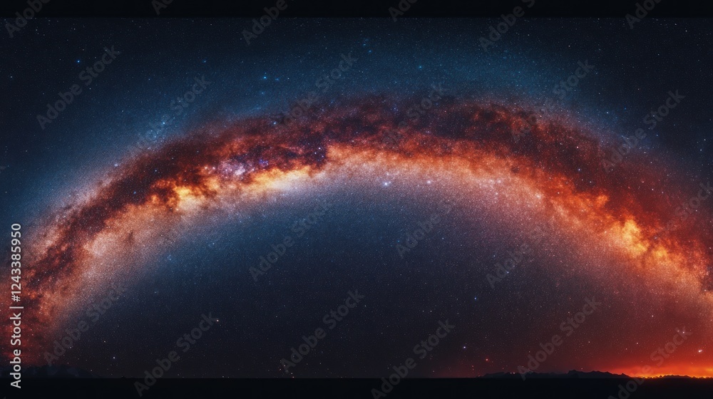 Obraz premium A stunning view of a galaxy with vibrant colors and starry background.