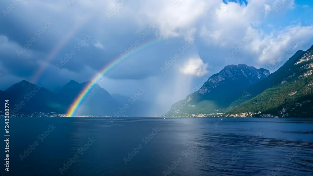 A vibrant rainbow arises above a stormy landscape, symbolizing hope and renewal after adversity
A vibrant rainbow arises above a stormy landscape, symbolizing hope and renewal after adversity