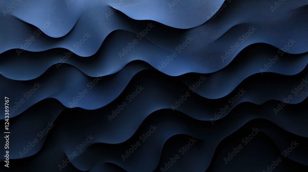 Obraz premium Elegant Navy Blue Abstract Waves Background with Subtle Texture