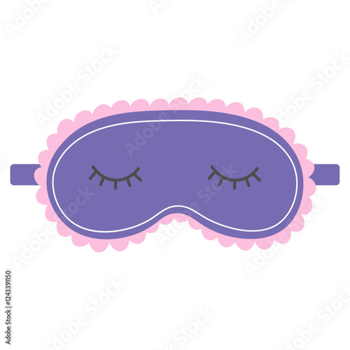 Cute sleeping mask with moon. Eye mask. Night rest accessory. Vector flat illustration
