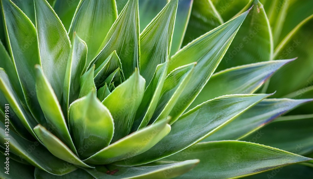 Obraz premium close up shot of vibrant green succulent plant with sharp pointy leaves arranged in spiral pattern showcasing intricate details and natural beauty suitable for botanical and gardening theme