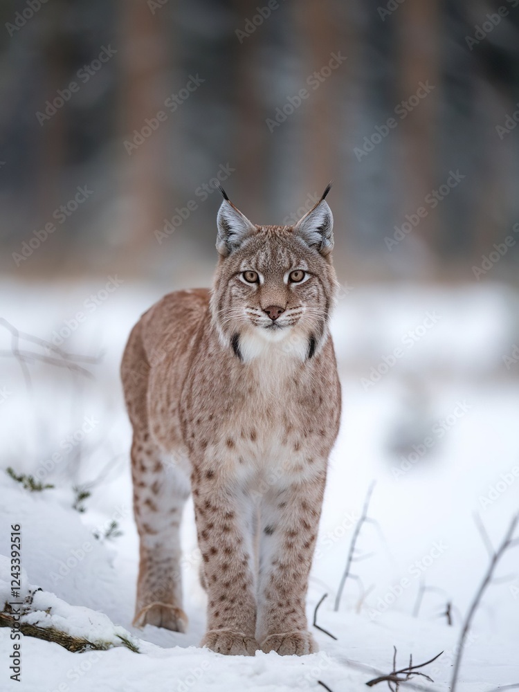 Obraz premium lynx in snow