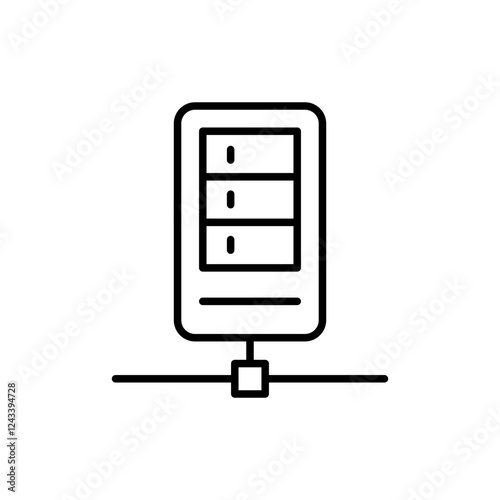Server room outline icons, minimalist vector illustration ,simple transparent graphic element .Isolated on white background