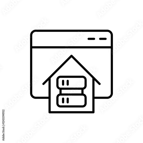 Server room outline icons, minimalist vector illustration ,simple transparent graphic element .Isolated on white background