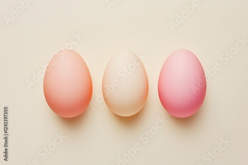 Wallpaper Mural Three pastel-colored Easter eggs on a beige background Torontodigital.ca