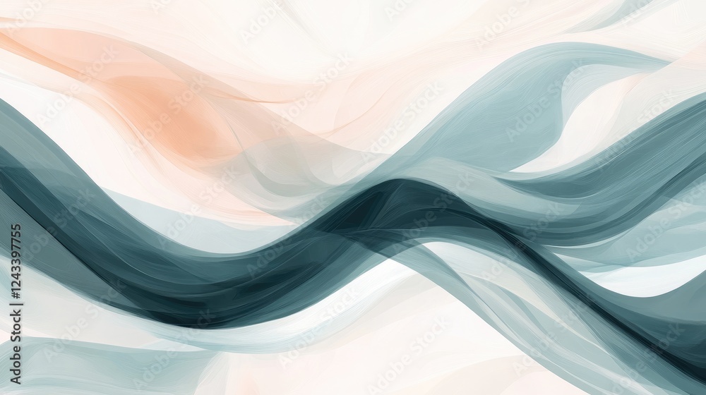 Obraz premium Minimalistic abstract design featuring subtle pastel tones and sleek, flowing lines for a sophisticated modern look
