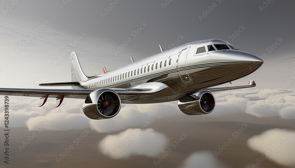Fototapeta premium 3d rendering of an isolated flying plane ready to use