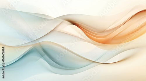 Abstract minimalist design with soft pastel colors and flowing curves, creating a serene, elegant, and modern visual -