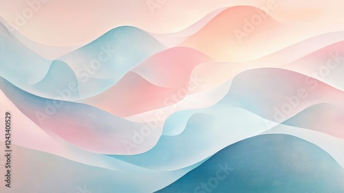 Abstract pastel artwork with minimalist gradients and smooth flowing shapes, creating a contemporary aesthetic