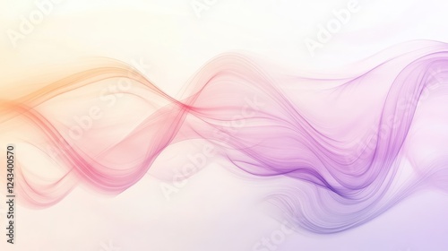 Abstract minimalist design with soft pastel colors and flowing curves, creating a serene, elegant, and modern visual -