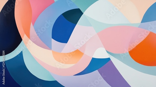 Abstract pastel artwork with minimalist gradients and smooth flowing shapes, creating a contemporary aesthetic