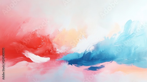 Abstract pastel artwork with minimalist gradients and smooth flowing shapes, creating a contemporary aesthetic