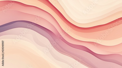 Gentle pastel gradient abstract art with smooth flowing lines, perfect for minimalistic and contemporary design