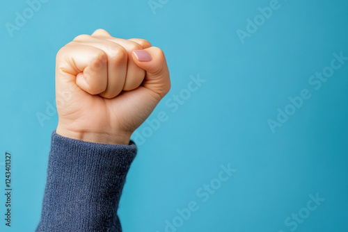 Empowering women power, human rights and labor day concept with strong hand