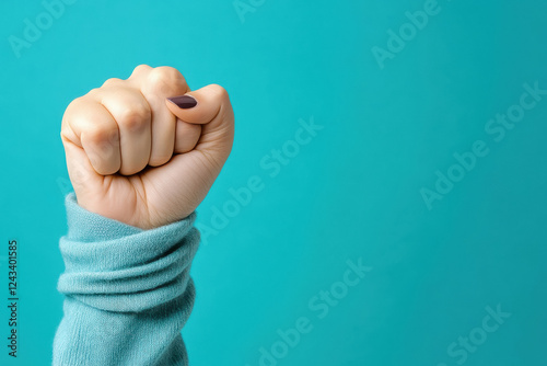 Empowering women power, human rights and labor day concept with strong hand