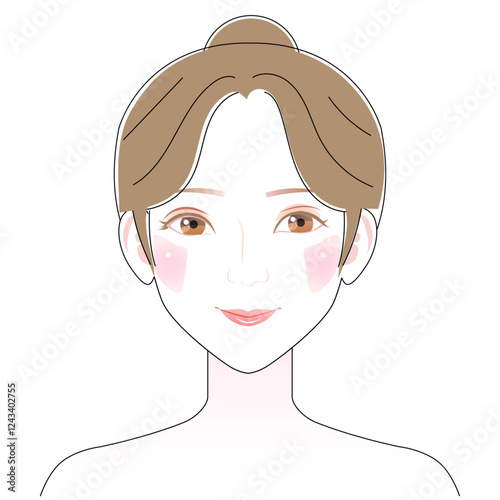 40代女性のお団子ヘアのヘアスタイル