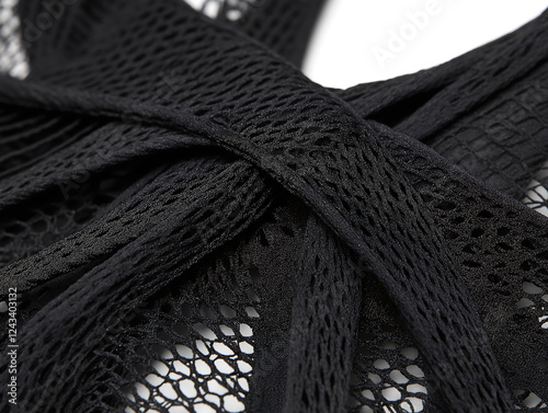 Exploring the fusion of spooky fashion and psychedelic art with black mesh in a chaotic yet creative ambience