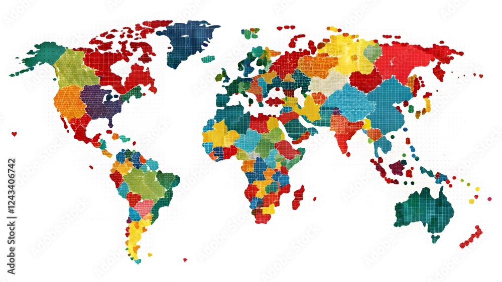 Obraz premium Colorful World Map