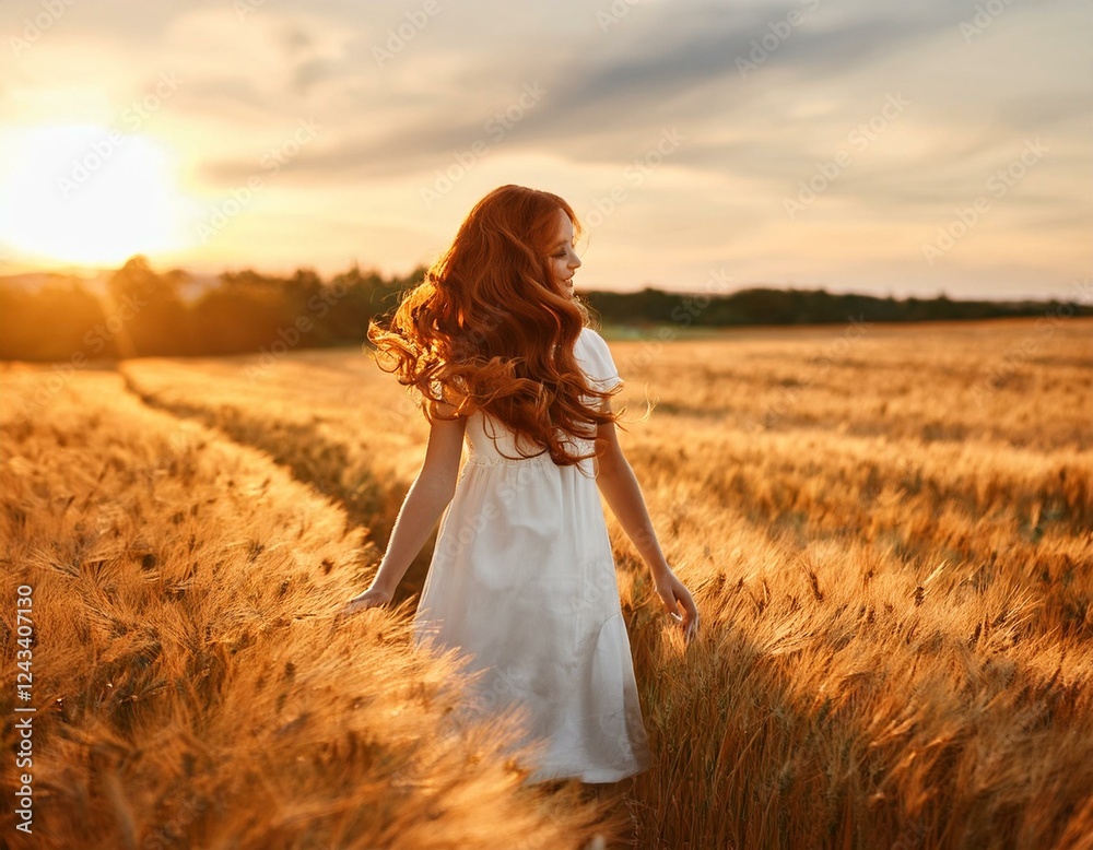 woman at field