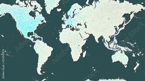 World map showing global population density. photo