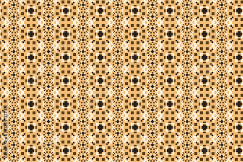 Seamless Floral Pattern Modern Geometric Vector Print in gold Colors
