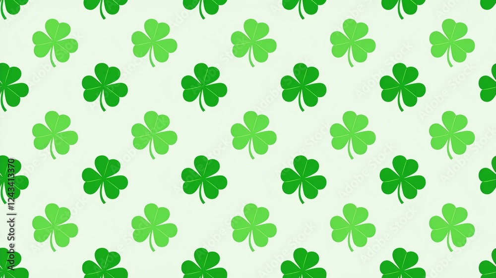 Seamless Green Shamrock Pattern for St. Patrick’s Day Background Seamless Green Shamrock Pattern for St. Patrick’s Day Background