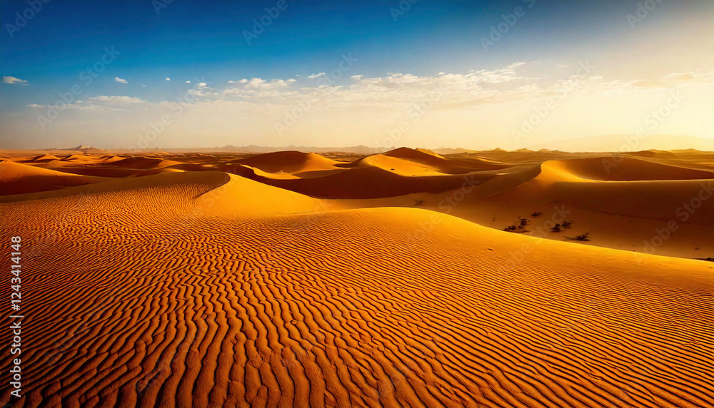 Naklejka premium Warm Golden Sands Desert Dunes