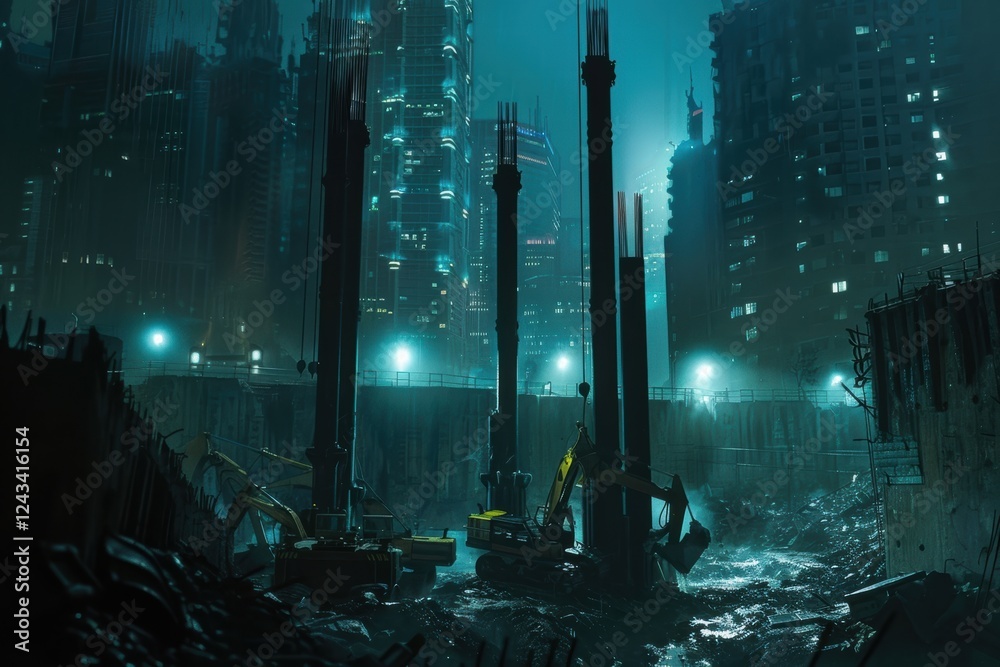 custom made wallpaper toronto digitalPiles are driven deep into the ground to provide strong support for building foundations in construction.