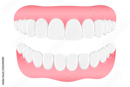 Vector image of mouth and teeth. Dentistry and dental treatment concept. Element for your design of banners, posters, articles, etc.