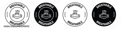 Breathable material vector symbol set