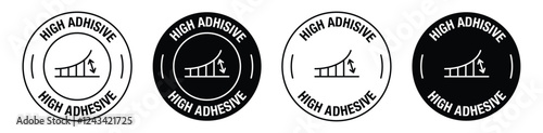 High Adhesive vector symbol in Black and White Color.