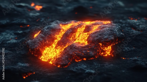 Wallpaper Mural Molten Rock Glow: Volcanic Lava Flow Close-up Torontodigital.ca