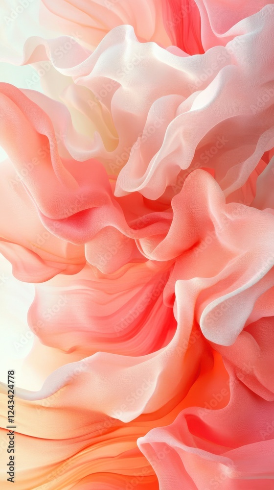 Obraz premium Warm coral and soft apricot hues swirl together in an abstract display of color and motion