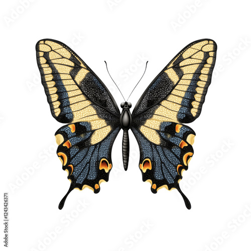 Detailed Illustration of a Two-Tailed Swallowtail Butterfly photo