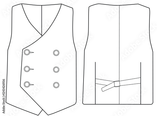 baby boy Double Breasted Vest waistcoat vector illustration design