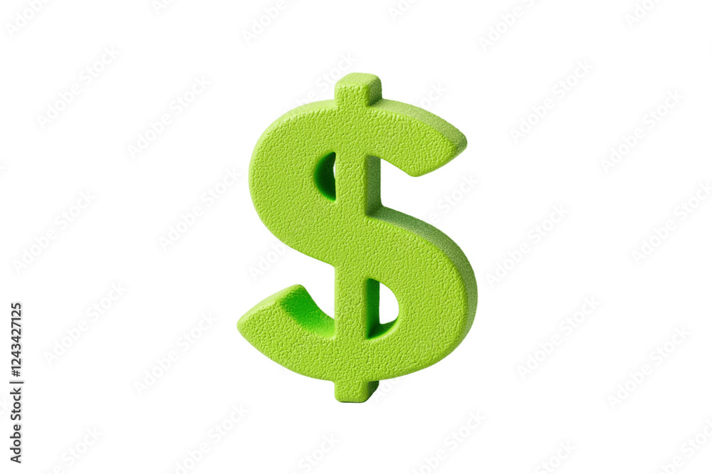 A savings account icon, plasticine 3D model, with green currency symbols, isolated on white background A savings account icon, plasticine 3D model, with green currency symbols, isolated on white background