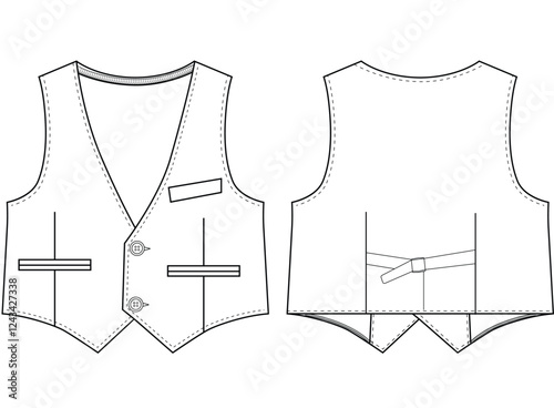 baby boy Double Breasted Vest waistcoat vector illustration design