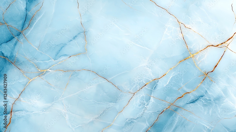 Fototapeta premium A stunning blue marble texture featuring intricate golden veins. Perfect for backgrounds, wallpapers, and design projects that require a touch of elegance and sophistication.