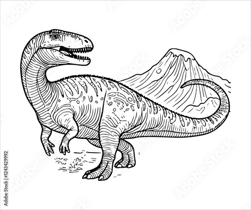 Dinosaur T-rex. Hand drawn vector illustration isolated on white background.