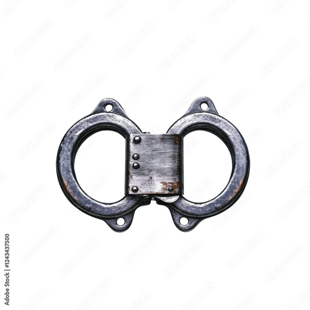 Rusty Metal Handcuffs - Close Up Studio Shot Rusty Metal Handcuffs - Close Up Studio Shot