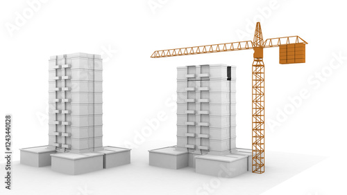 construction site with building blocks