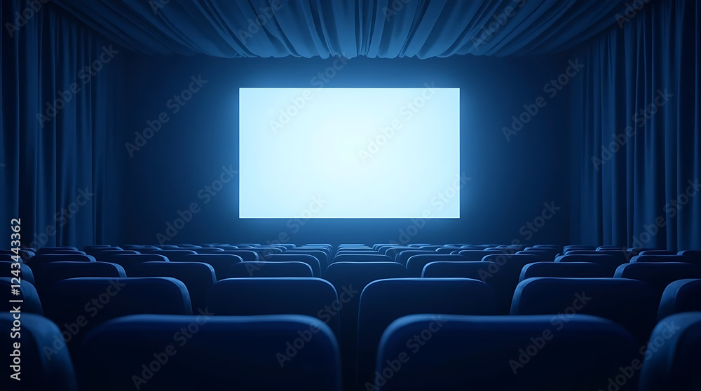 Fototapeta premium cinema auditorium with empty screen
