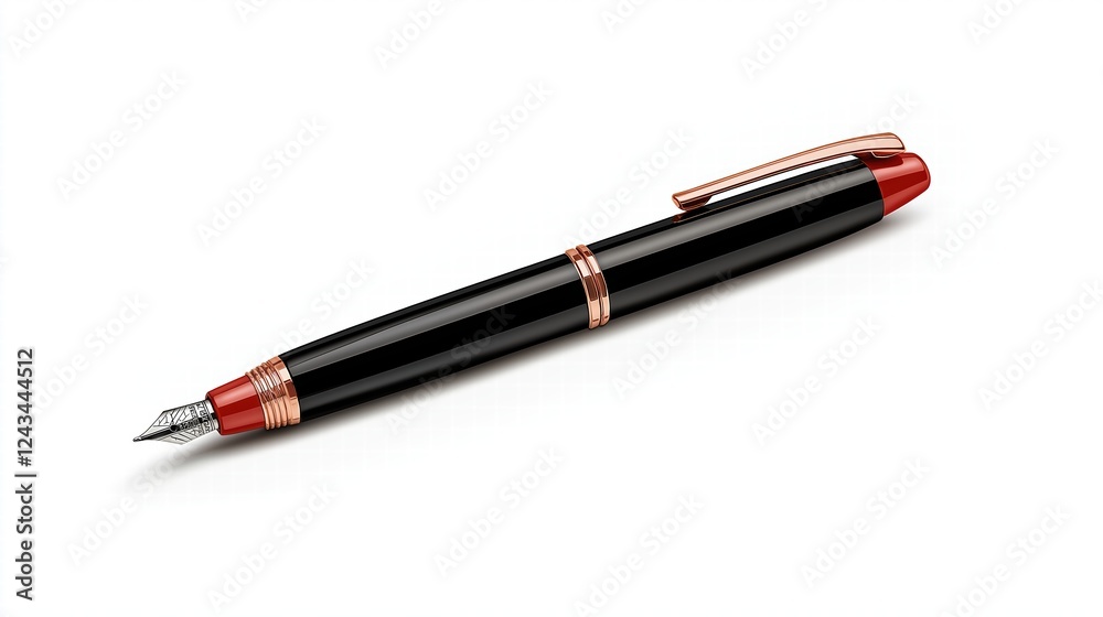 Vector. Mock Up. Ballpoint pen in black with a cap. Isolated on white background. Vector. Mock Up. Ballpoint pen in black with a cap. Isolated on white background.