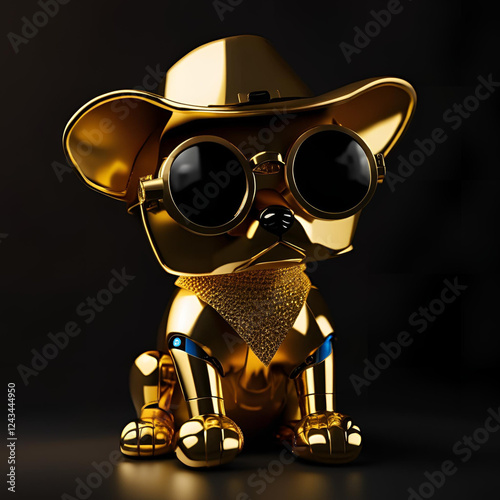 3d gold guy with a cup