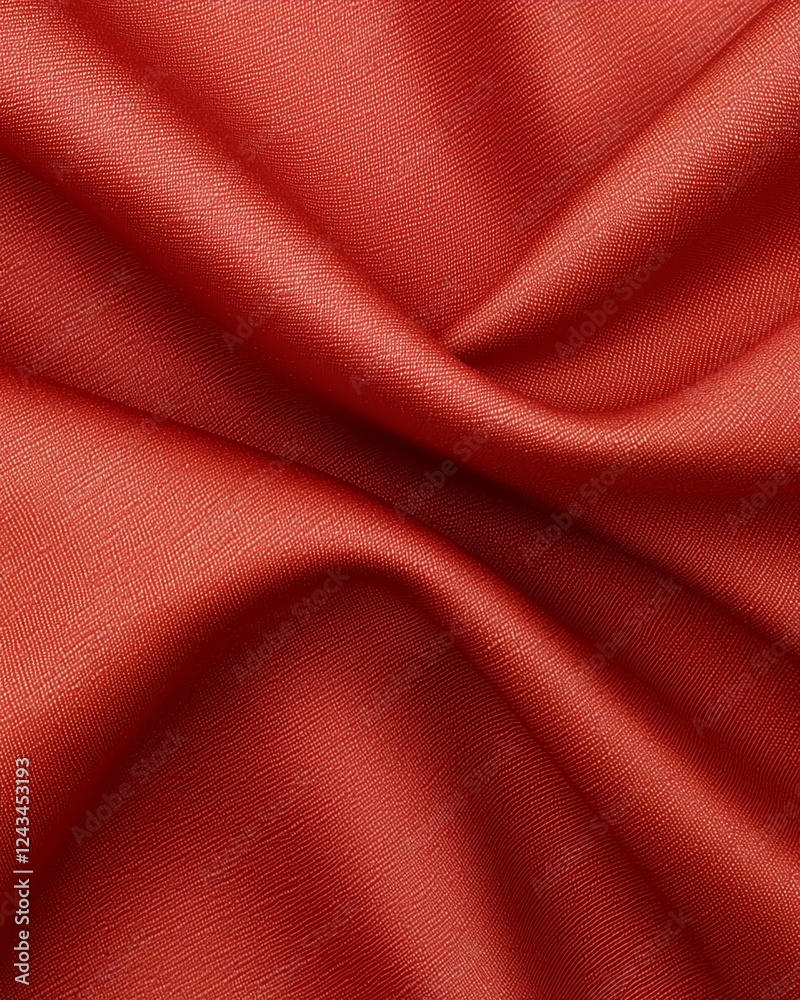 Fototapeta premium A close-up image of smooth, folded orange fabric, showcasing its rich texture and vibrant hue. Ideal for designers and marketers seeking elements for fashion, textiles, or decor.