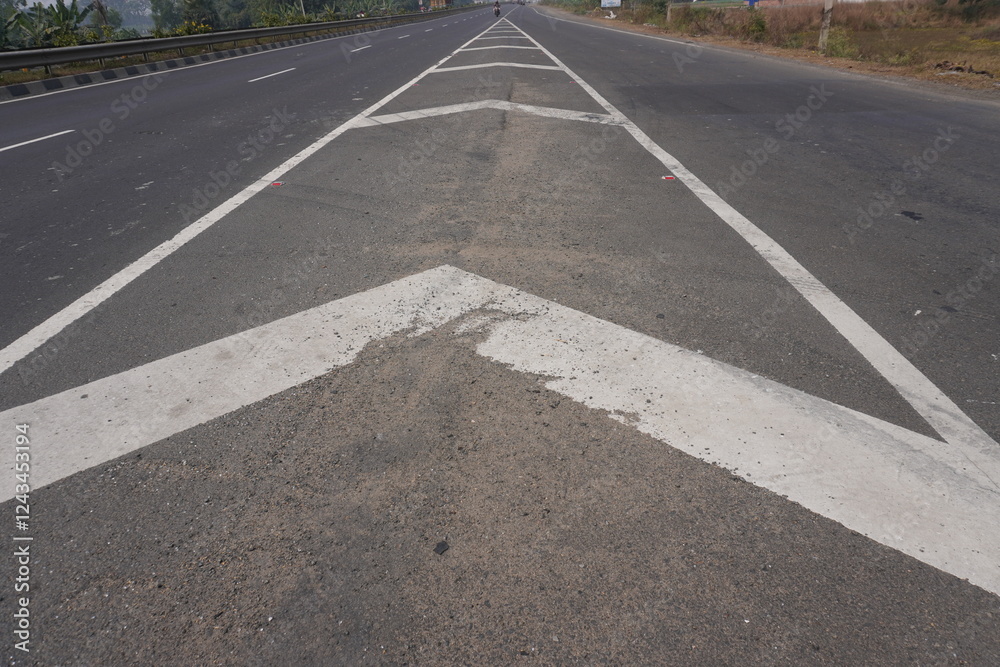 These road markings are designed to guide drivers and regulate traffic flow These road markings are designed to guide drivers and regulate traffic flow