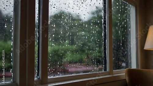 Rainy Day Business Decisions Window View for Strategic Planning